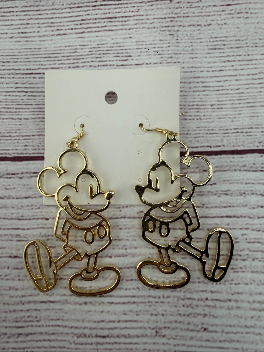 Gold-tone Cartoon Character Dangle Earrings